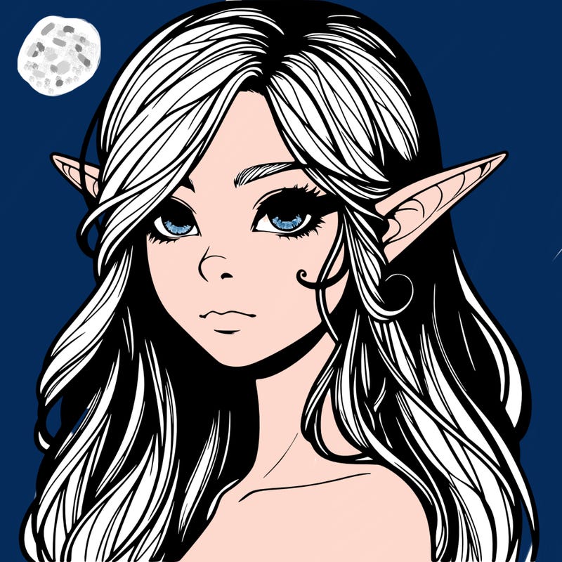 elf girl realistic dark fantasy