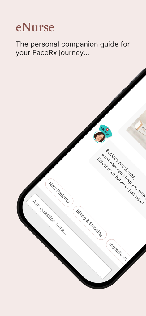 Musely - Interface de chat eNurse da Musely mostrando opções de suporte ao paciente