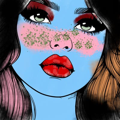 really realistic girl with lips