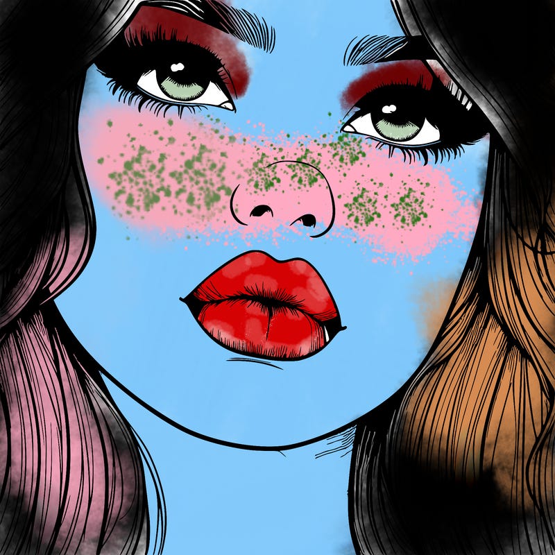 really realistic girl with lips