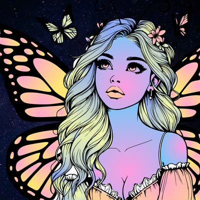 butterfly fairy realistic girl