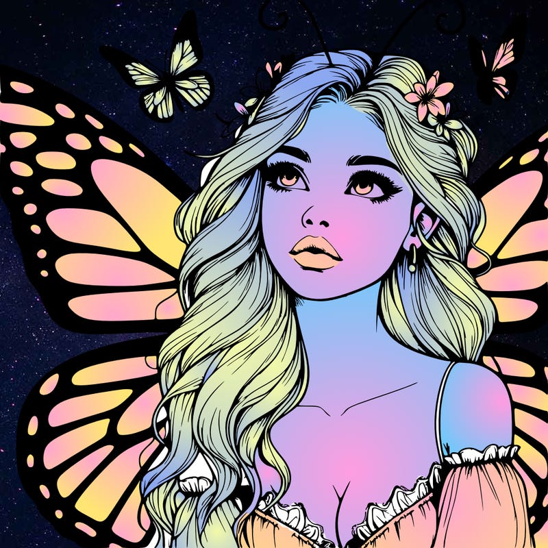butterfly fairy realistic girl