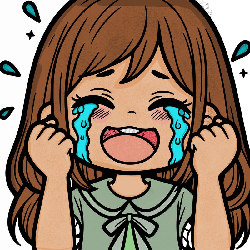 girl crying happy tears