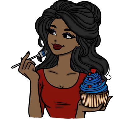 pretty woman with a cupcake