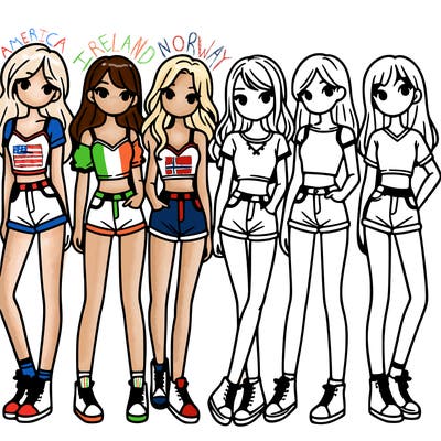 a group of girls wearing crop tops and shorts