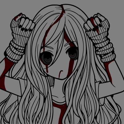 long haired girl with fingerless gloves