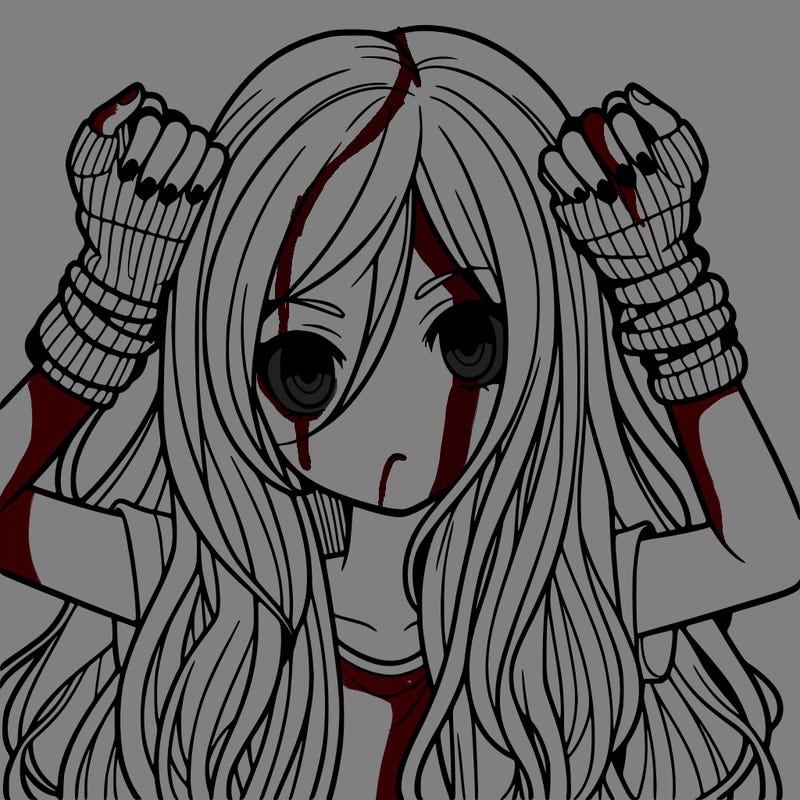 long haired girl with fingerless gloves