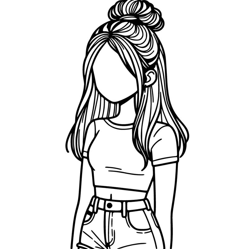 girl with half up-half down hairstyle wearing a crop top and shorts