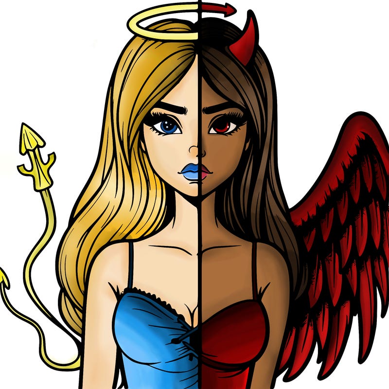 devil vs angel realistic girl