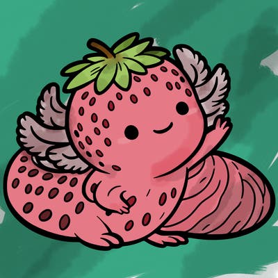 strawberry axolotl