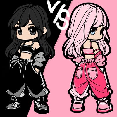 girl in crop top and baggy pants