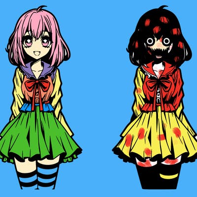 scary anime girl