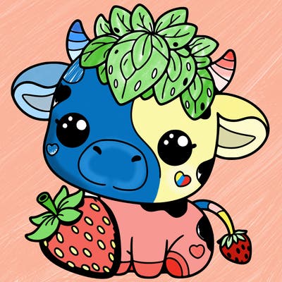 cute strawberry cow