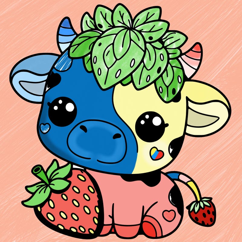 cute strawberry cow