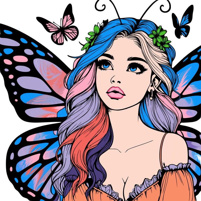 butterfly fairy realistic girl