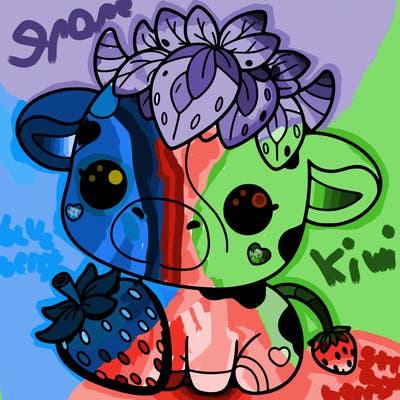 cute strawberry cow