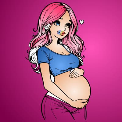 realistic pregnant girl