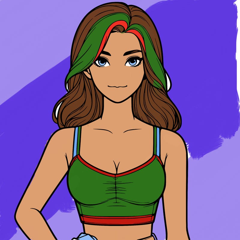 realistic girl in crop top