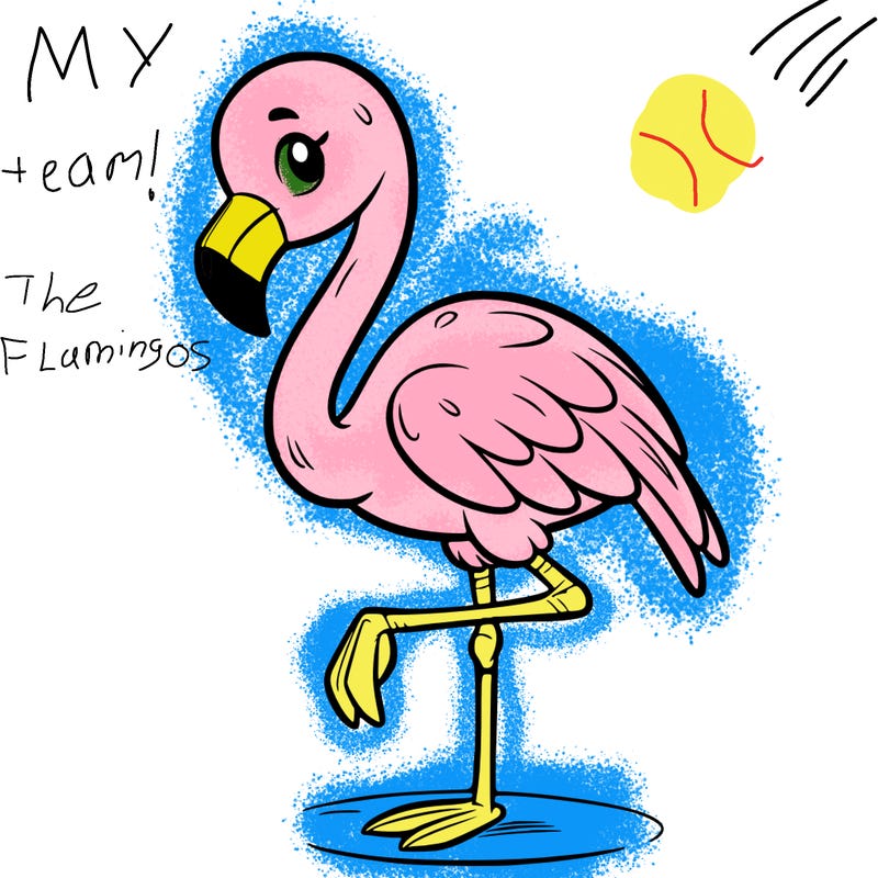 a simple flamingo standing on one leg