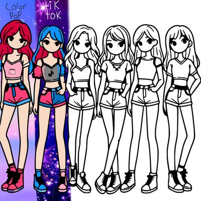 a group of girls wearing crop tops and shorts