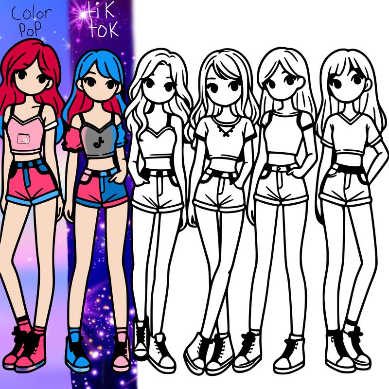 a group of girls wearing crop tops and shorts