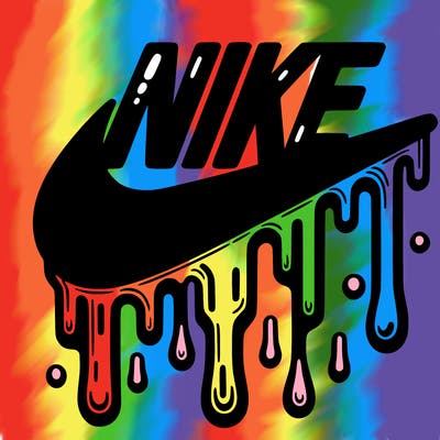 dripping nike logo