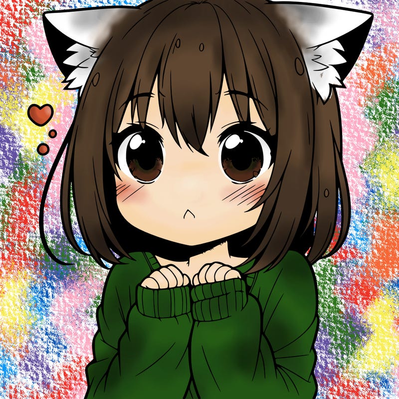 shy anime catgirl