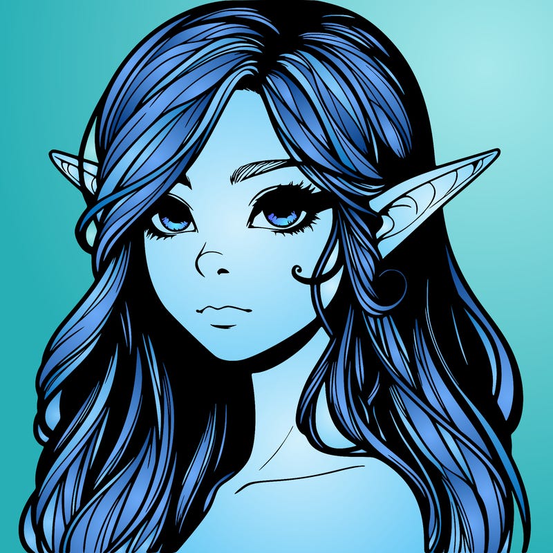 elf girl realistic dark fantasy