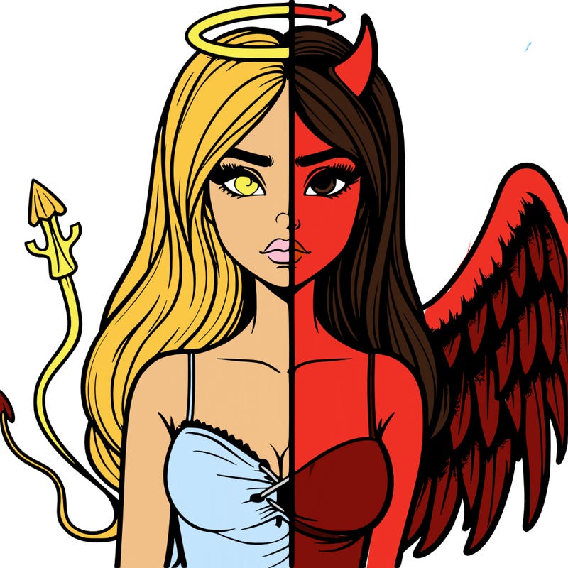 devil vs angel realistic girl