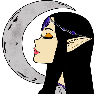 a realistic moon elf