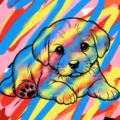 a cute realistic puppy