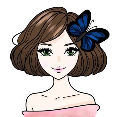woman with butterfly short hair