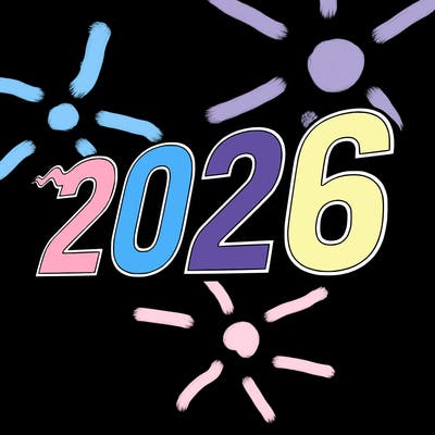 2026 in big font covering the whole paper no one else in it just the numbers... 2026