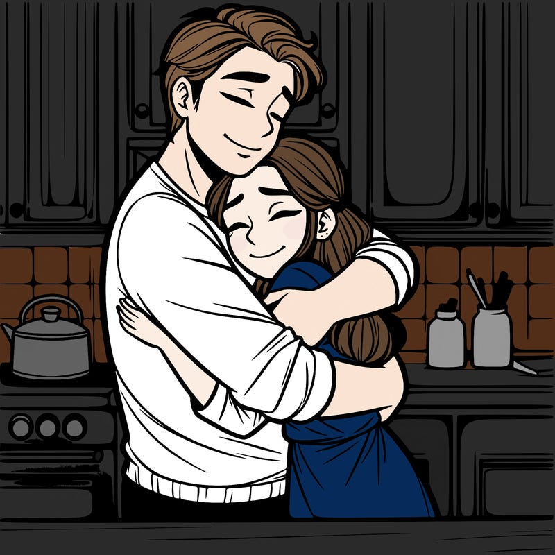 a man hugging a girl