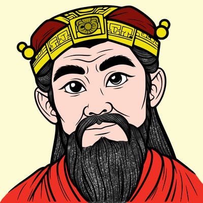 asian man who is a king realistic