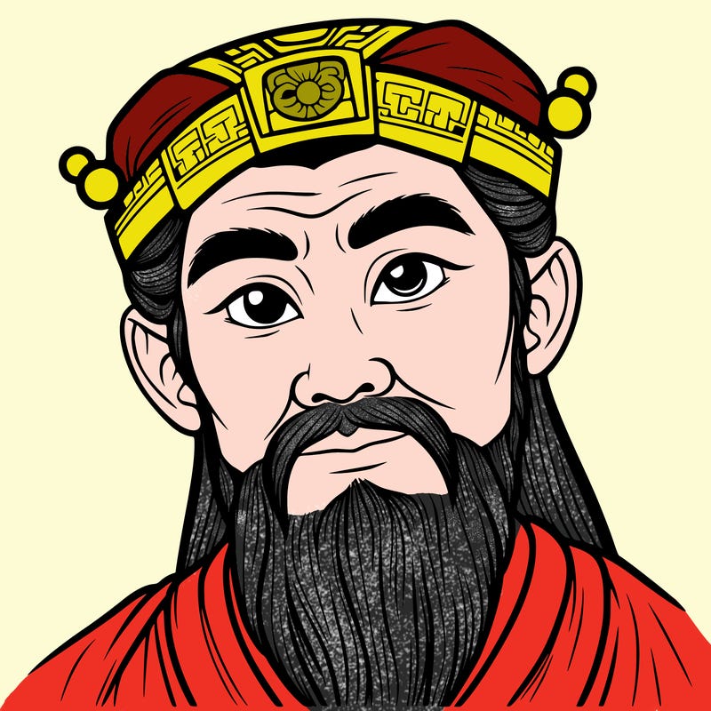 asian man who is a king realistic