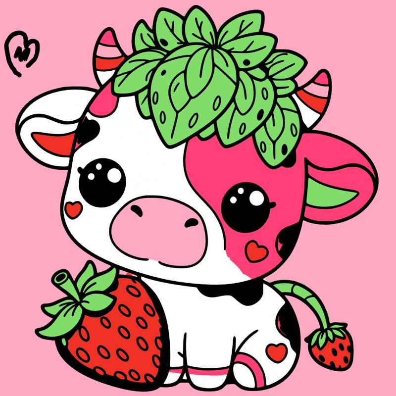 cute strawberry cow