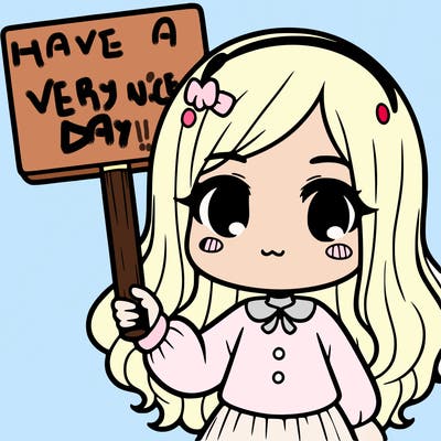 a girl holding a sign