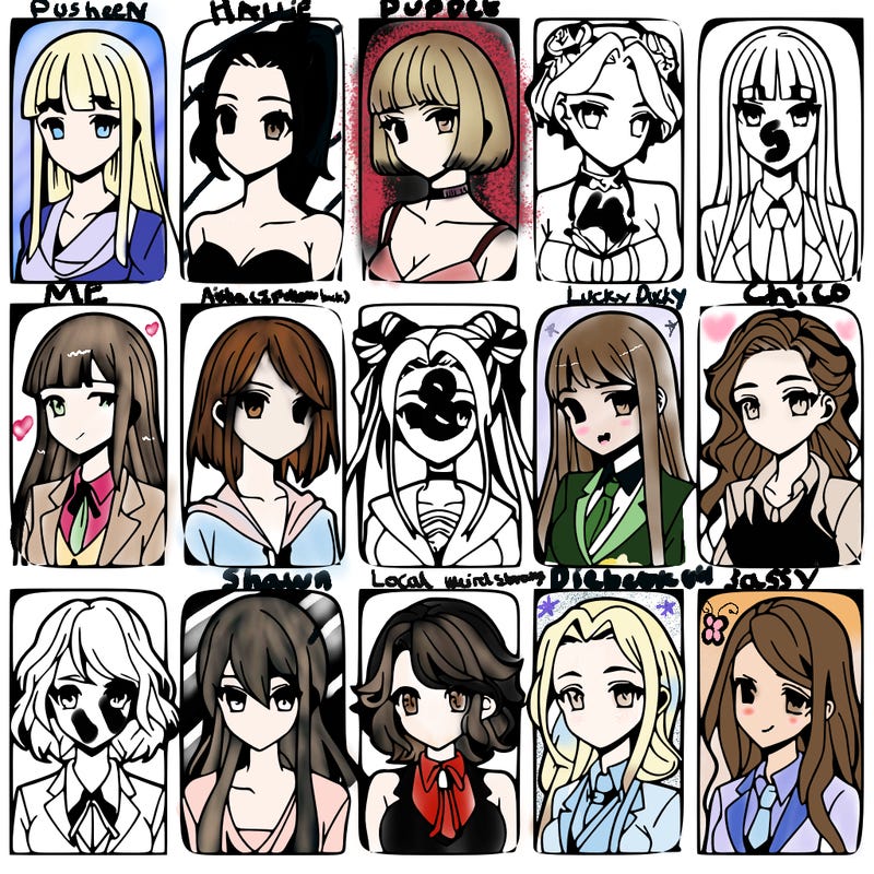 girls that look diffrent anime