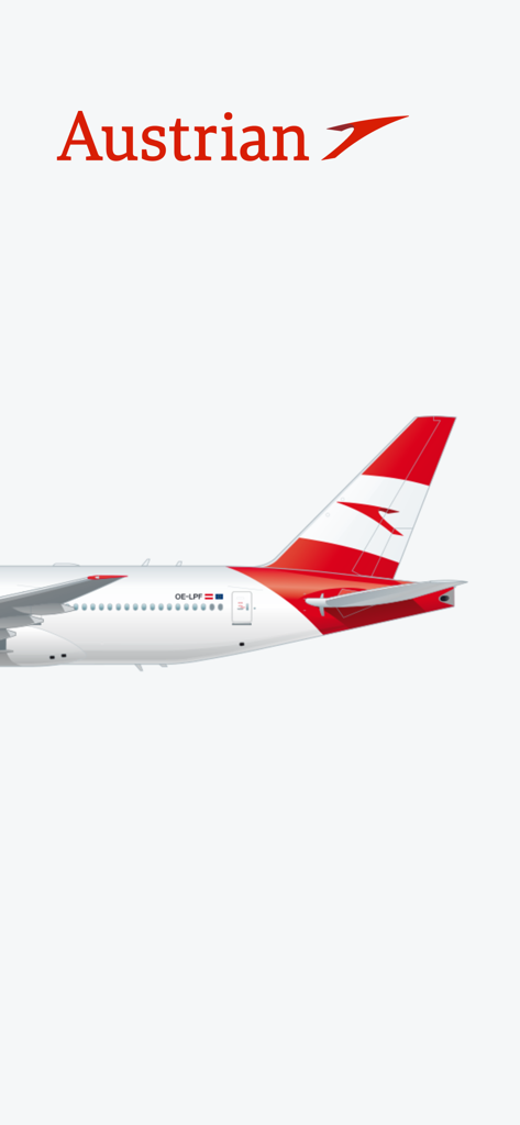 Austrian - Logo da Austrian Airlines e ilustração da cauda da aeronave