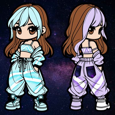 girl in crop top and baggy pants