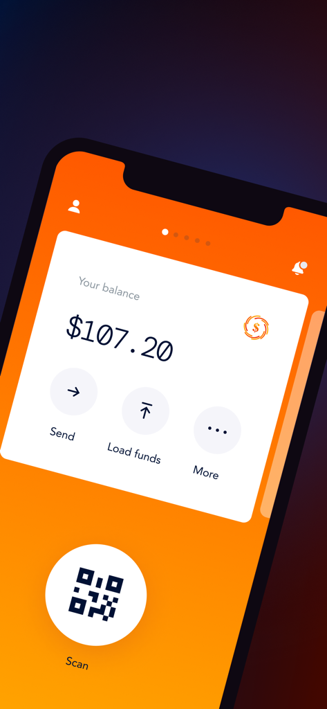 SunCash Bahamas - SunCash Bahamas mobile app dashboard showing account balance and scan to pay QR code option