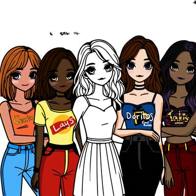 a group of girls realistic