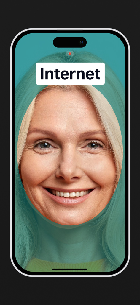 Nect Wallet - Riconoscimento facciale che scansiona il volto di una donna per la verifica dell'identità nell'app Nect Wallet