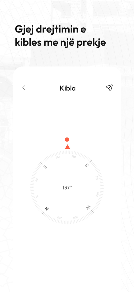 Muslimani Ideal - Muslimani Ideal app interface showing the Qibla compass feature