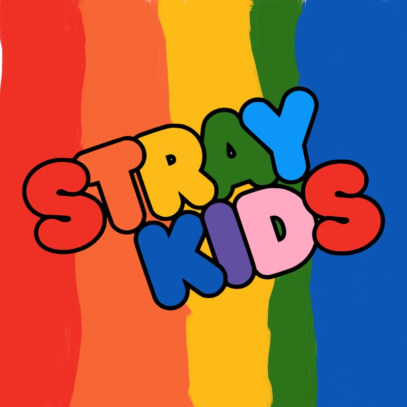 bubble letters saying stray kids