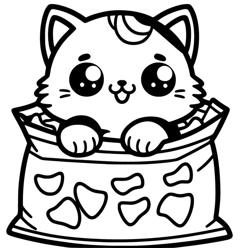 a cat in a chip bag