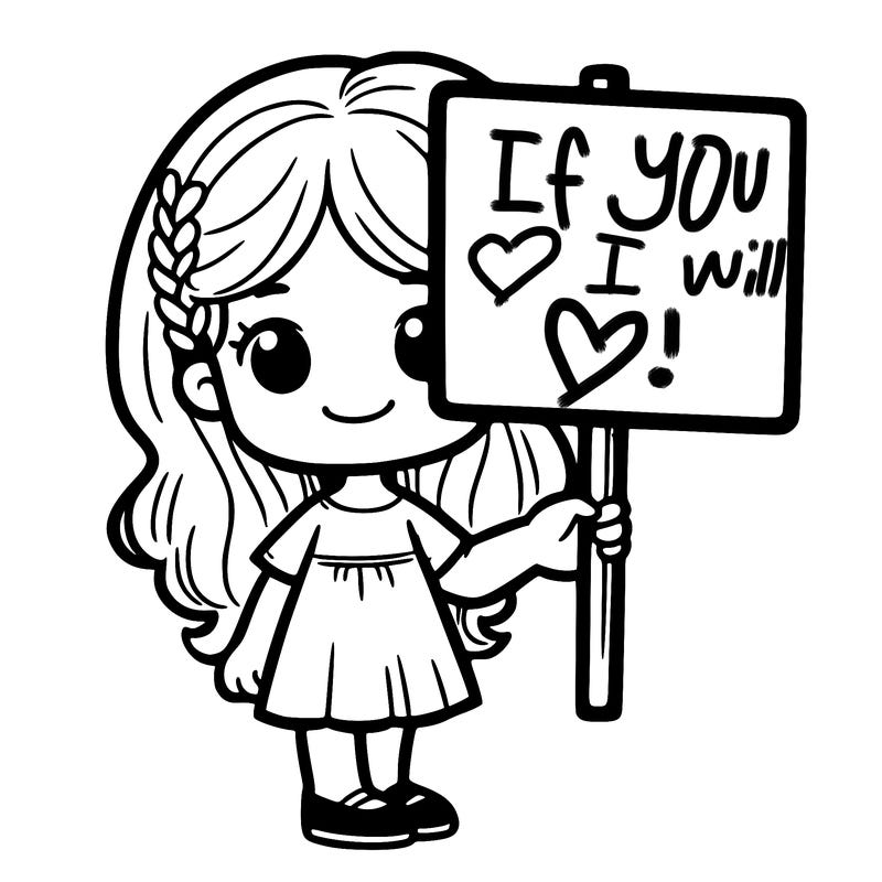 girl with white sign