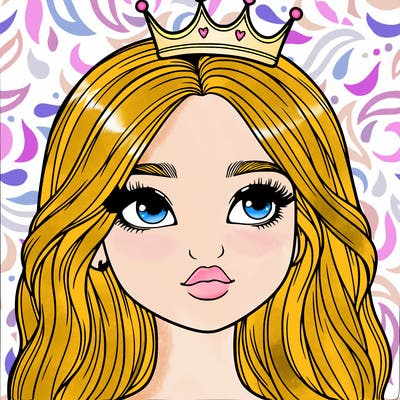 a realistic girl with a crown on