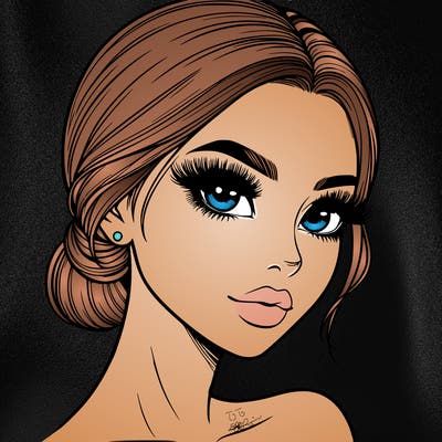 realistic girl with lashes